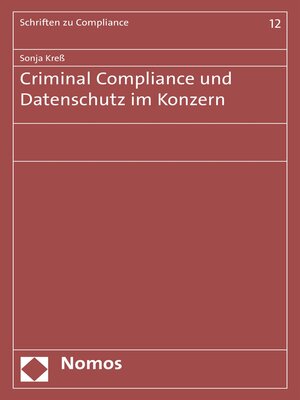 cover image of Criminal Compliance und Datenschutz im Konzern